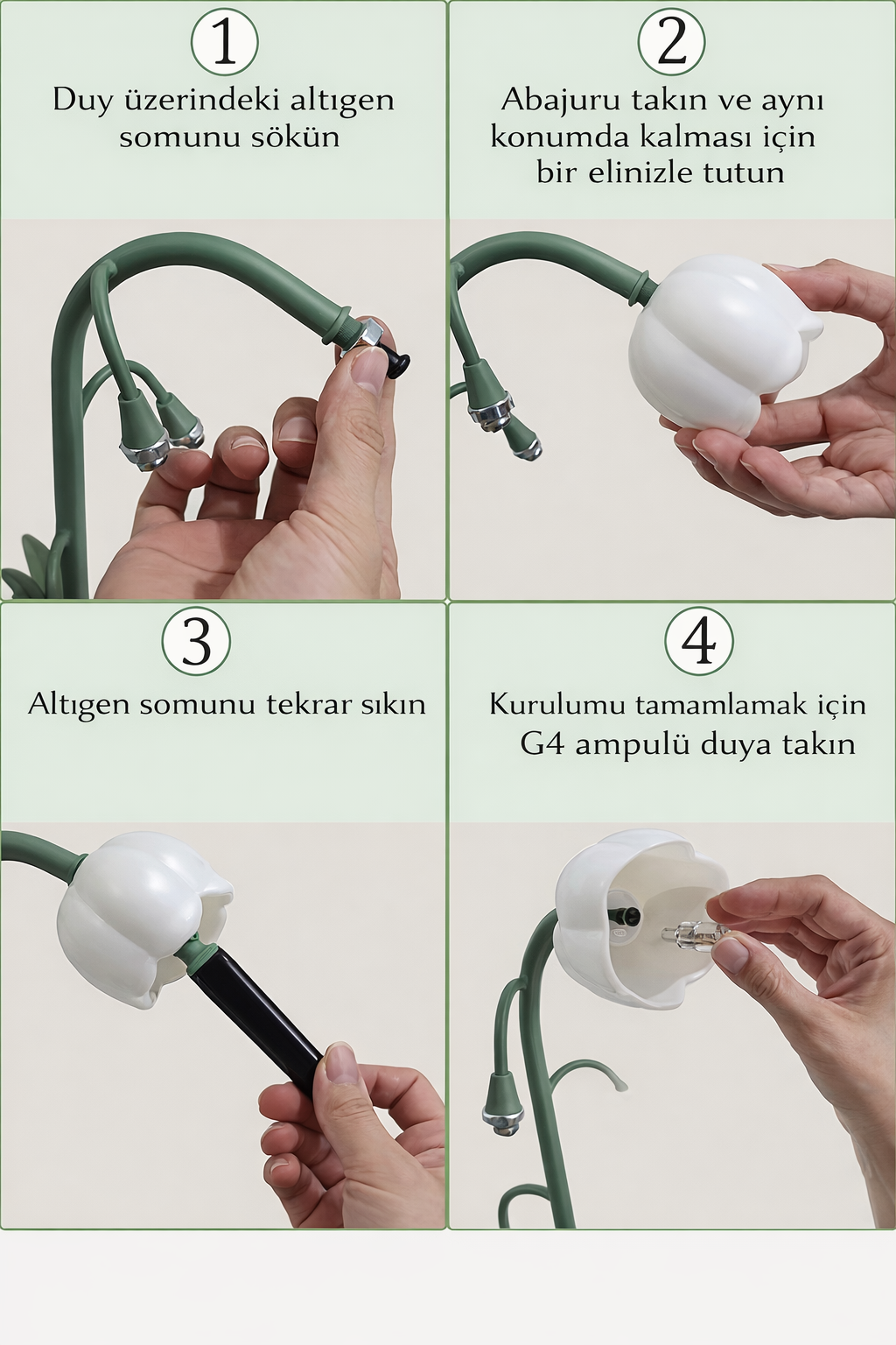 Çiçekli Vintage Lamba