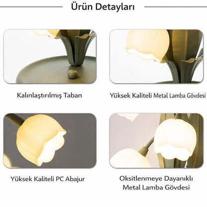 Çiçekli Vintage Lamba